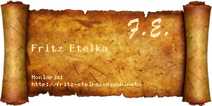Fritz Etelka névjegykártya